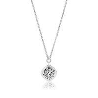 Cushion Black Onyx with LH Scroll Border Necklace