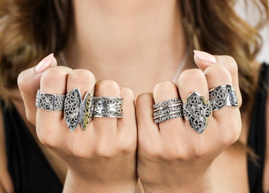 Butterfly Cutout and Granulated Ring