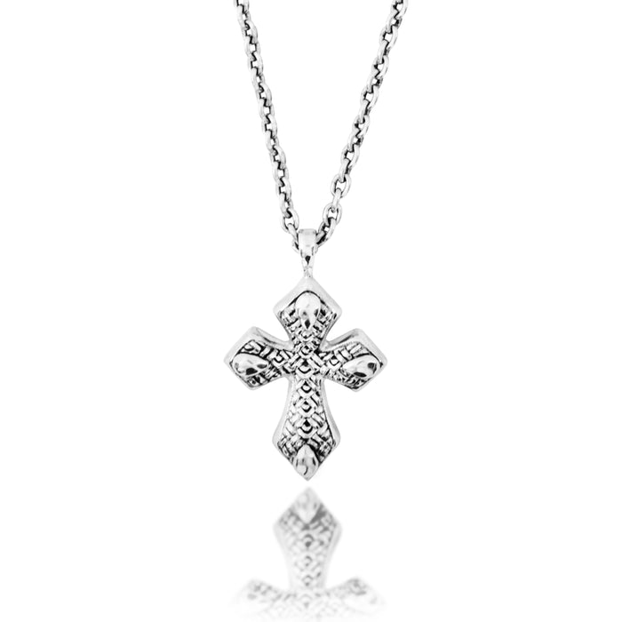Classic Woven Cross Pendant Necklace