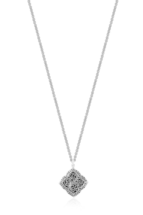 Classic Granulated/Carved Scroll Pendant Necklace - Lois Hill Jewelry