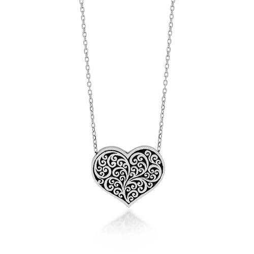 Handcarved "Mom" Heart Necklace - Lois Hill Jewelry