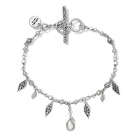 Mother-of-Pearl & LH Scroll Beads With Diamond-Shapped Charms Toggle Bracelet