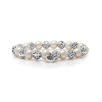 8mm Mother-of-Pearl LH Signature Scroll Beads Stretch Bracelet