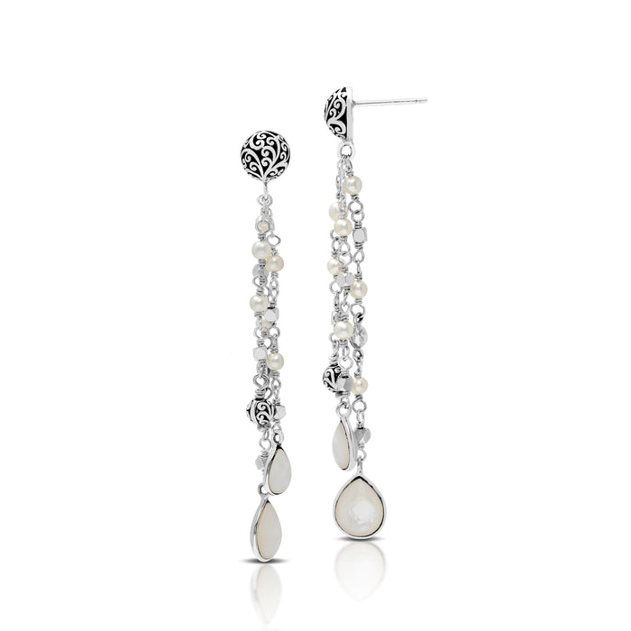 Mother-of-Pearl Teardrop Waterfall Post Earring