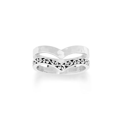 Chevron Cutout Double Ring - Lois Hill Jewelry