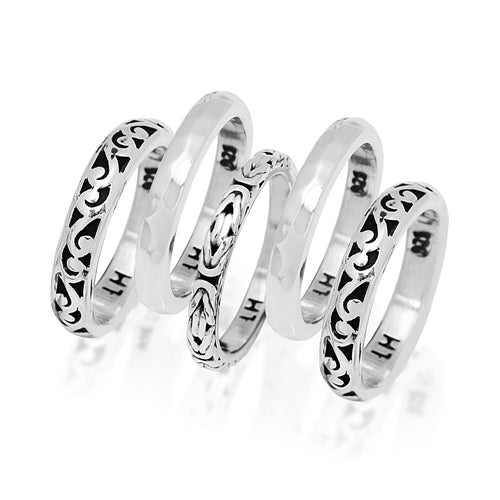 Box Weave and Cutout Stack Ring - Lois Hill Jewelry