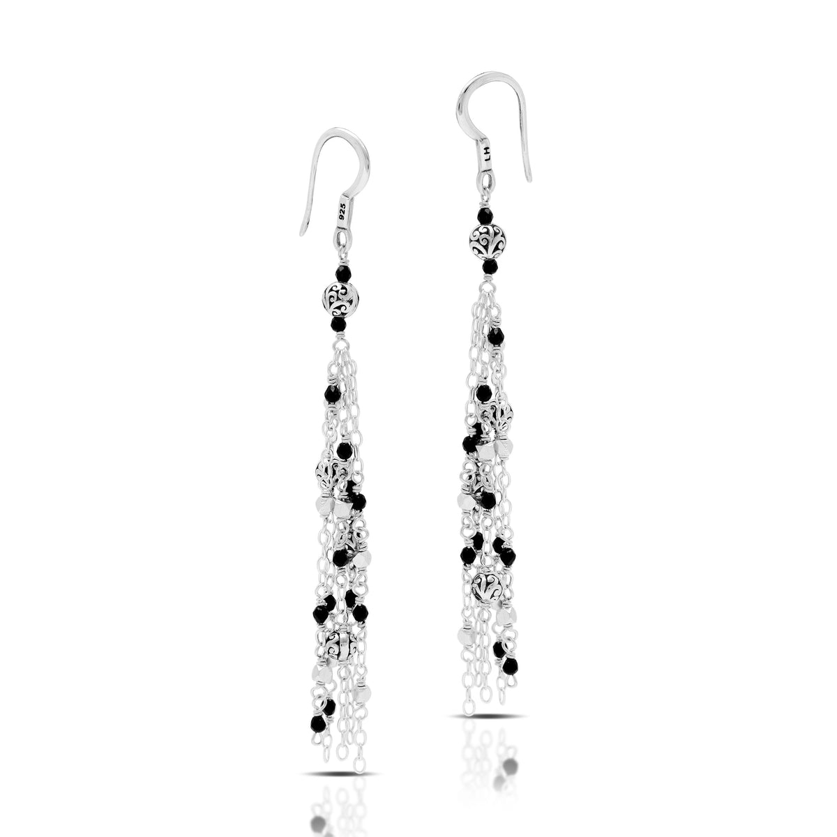 Black Onyx with LH Scroll Bead Chandelier Earring (64mm)