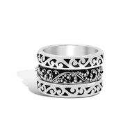 3-Stack Single LH Granulated & Hand Carved Ring