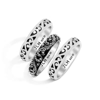 3-Stack Single LH Granulated & Hand Carved Ring