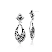 Open Bulb Scroll Earrings w/Diamonds