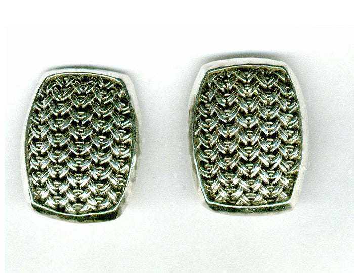 Textile Weave Clip Earrings