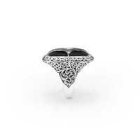 Brown Diamond (.34cts) Accent Matte Black Onyx LH Scroll Cocktail Ring