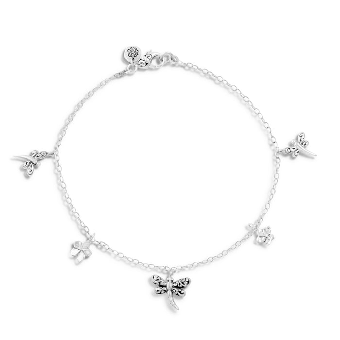 LH Signature Scroll Dragonfly Charm <B>Ankle</B> Bracelet