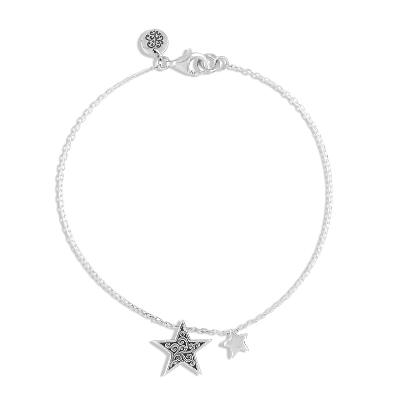 LH Signature Scroll Star with Tiny Delicate Star Dainty Bracelet