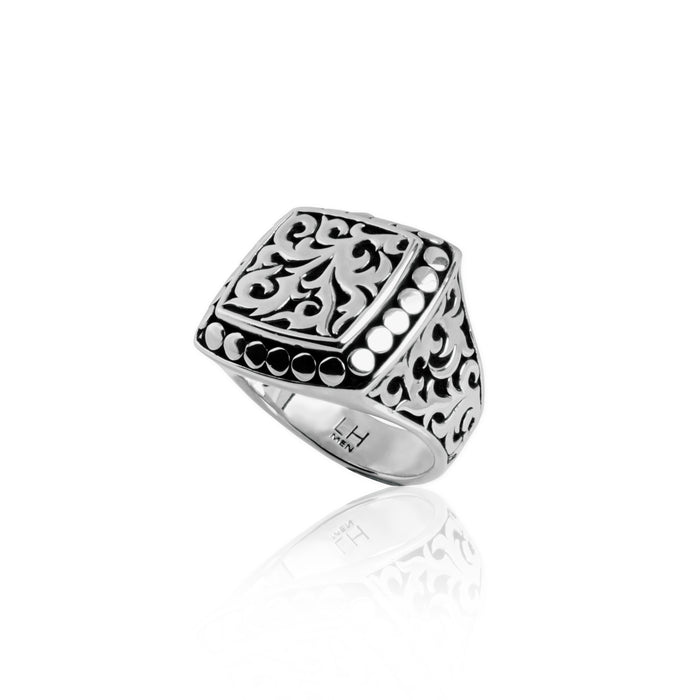 Square Classic LH Tribal Scroll Ring