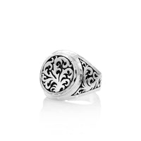 Round Classic LH Tribal Scroll Ring