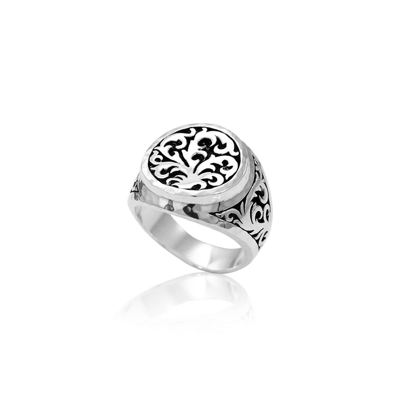 Round Classic LH Tribal Scroll Ring