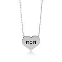 Handcarved "Mom" Heart Necklace - Lois Hill Jewelry
