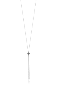 Long Classic Signature Scroll Ball Tassel Necklace