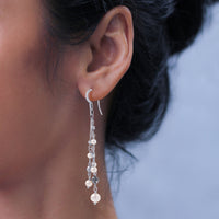 Mother-of-Pearl LH Scroll Beads Tripple Layer Chandelier Earrings