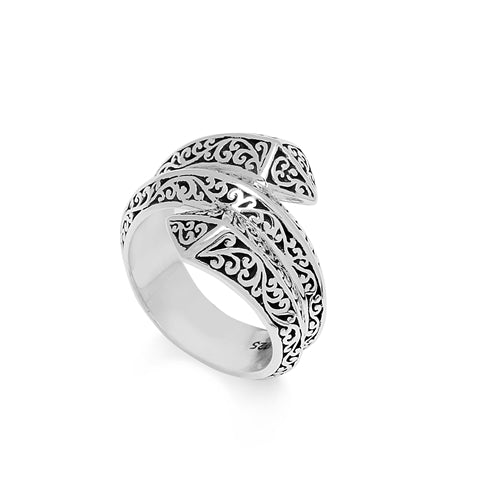 Edgy Signature Scroll Wrap Around Ring - Lois Hill Jewelry
