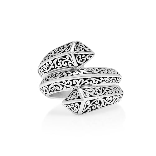 Edgy Signature Scroll Wrap Around Ring - Lois Hill Jewelry