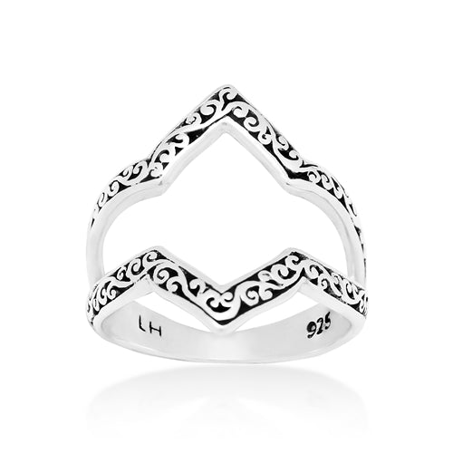 Handcrafted Open Scroll Alhambra Ring - Lois Hill Jewelry