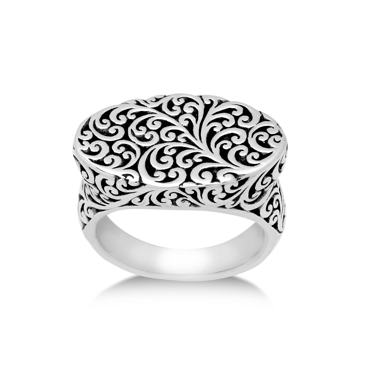 Cutout Scroll Oval Ring