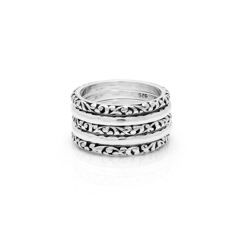 Classic Signature Scroll 5 Stack Ring