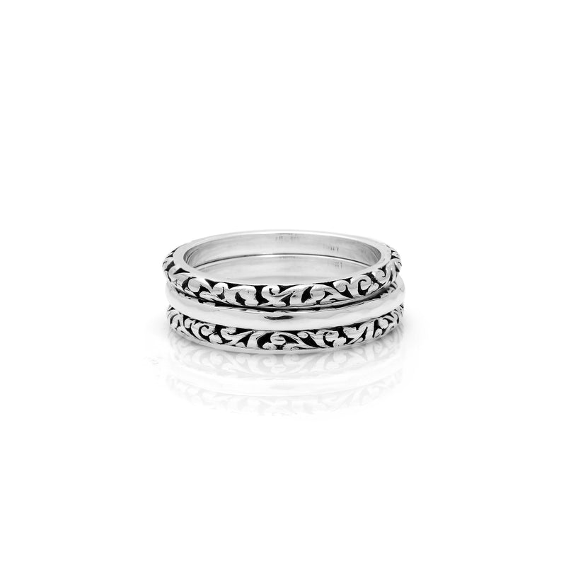 Classic Signature Scroll 3 Stack Ring