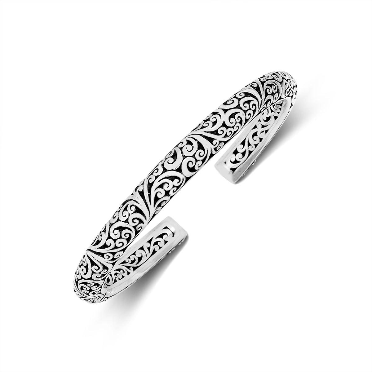 LH Classic Intricate Hand Carved and Granulated Ends Cuff