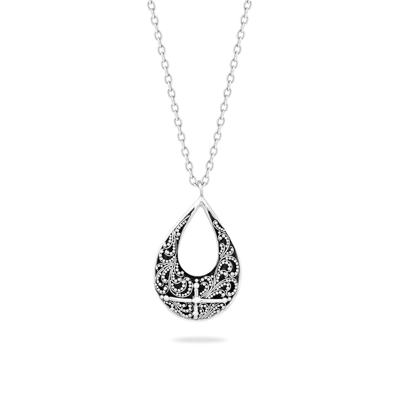 LH Granulated Alhambra Teardrop Necklace