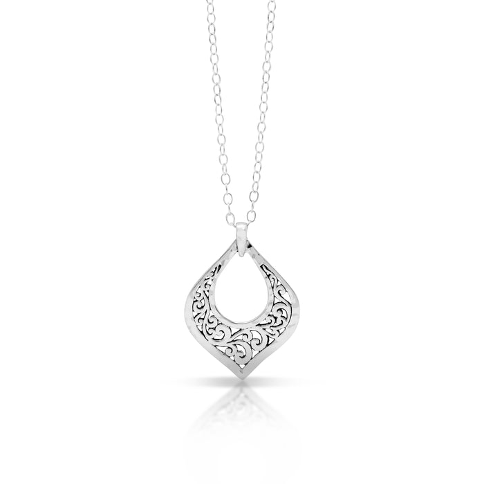LH Open Scroll Marquise Necklace