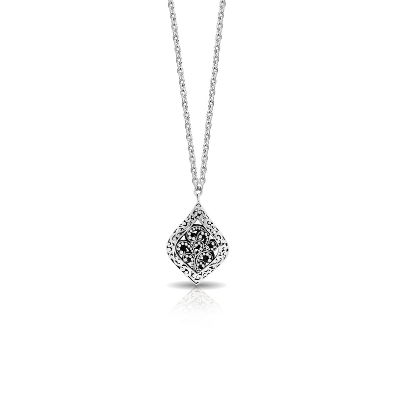 LH Open Scroll Marquise with Granulated Necklace