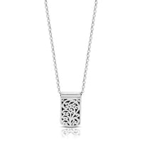 Classic Signature Scroll IDtag Cross Sign Pendant Necklace. Pendant 9mm x 17mm  18" chain