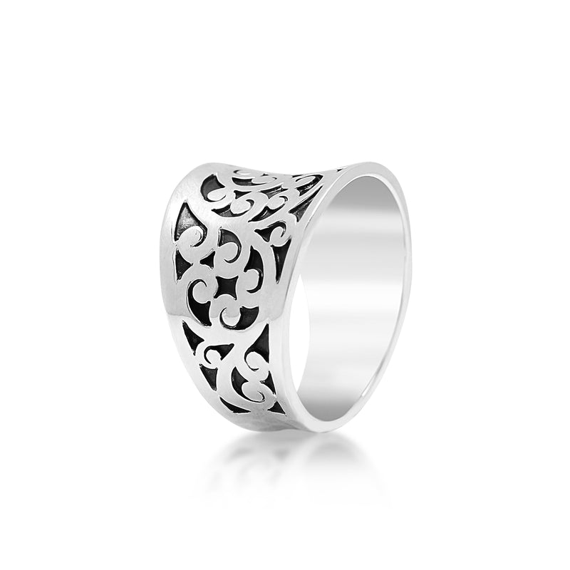 LH Signature Scroll Concave Tapered Ring