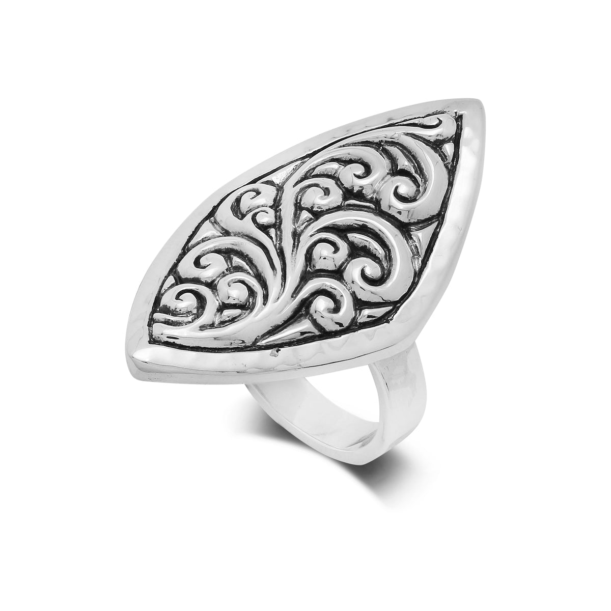 Marquise Scroll Repousse Ring (20 * 35mm)
