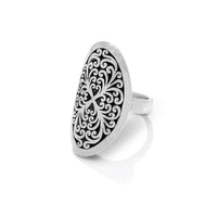 LH Geometric Scroll Domed Curved Oval Ring (19 * 33mm)