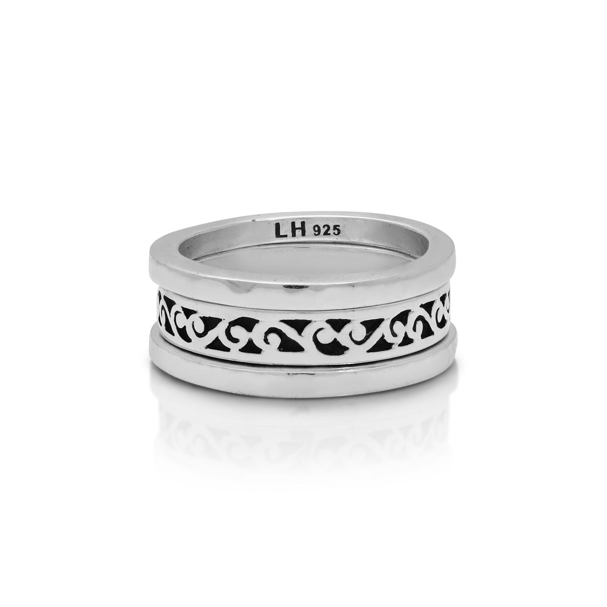 3 - Stack Flat Top Scroll Ring