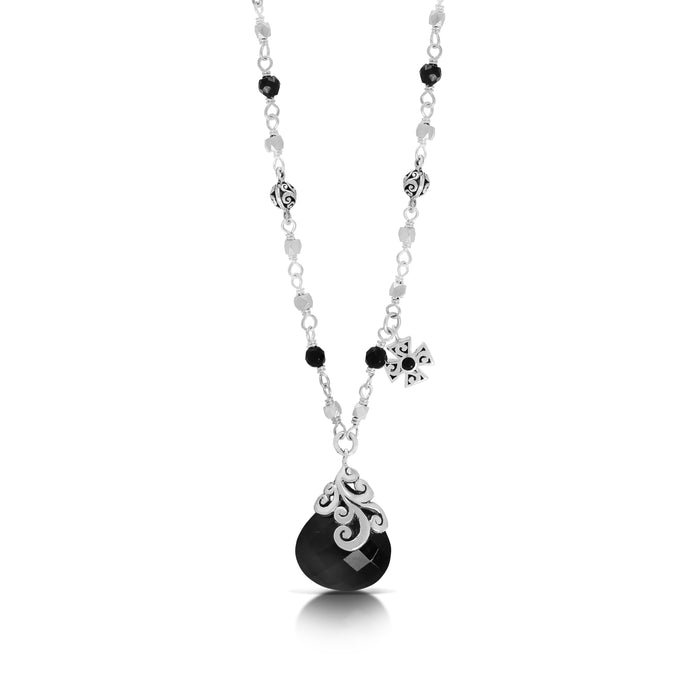 Black Onyx (3mm) Beads Double Layered Wire-Wrapped with Starbright Cha –  Lois Hill Jewelry