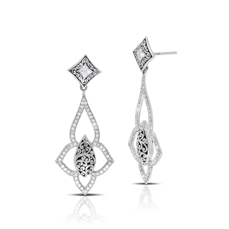 Open Alhambra Diamond on LH Scroll Earrings