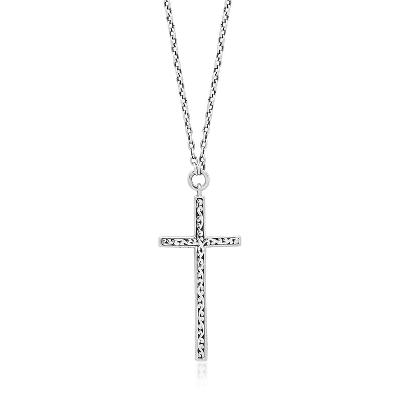 Diamond and Cutout Scroll Necklace